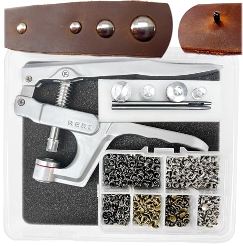 Rivets en cuir avec pince boutons pression métal double capuchon couture