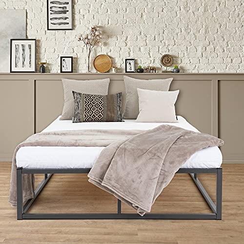 ML-Design Cama de Estructura Metalica 120x200 cm sobre Marco de Acero Inoxidable con Somier Color Antracita Amplio Espacio de Almacenamiento Mueble Diseño Individual Ideal para Dormitorio Juvenil Cover