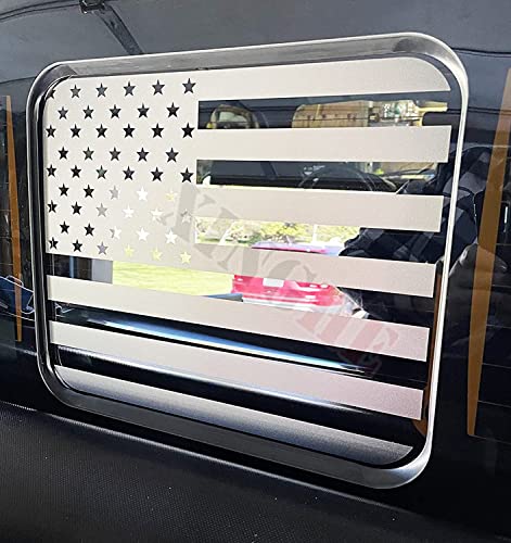 Image of Xinghe for 2015-2025 2026 Ford F150 F250 F350, Rear Middle Window American Flag Decals, Matte Black USA Flag Decal for Truck Back Window, Waterproof Vinyl, Durable and Easy Remove Truck Decal