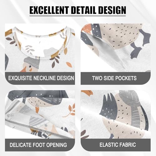 ALAZA Goose Duck Winter Pajamas Short Sleeve 2 Piece Sleepwear Top and Bottom Pajama Set Unisex4