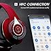 August Bluetooth Headphones EP640 - Wireless Over Ear Headphones with aptX/NFC / 3.5mm Audio in/Headset Microphone - Red