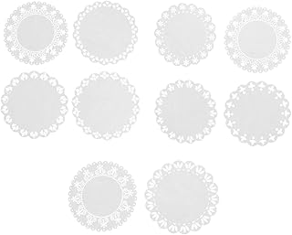 ULDIGI 1 Papel De Renda Oco Branco Toalha De Mesa Redonda Padrão De Renda Papéis Artesanais Para Arte Toalha De Mesa Circular Scrapbooking Washi Papel Scrapbook Papéis De Renda Vintage