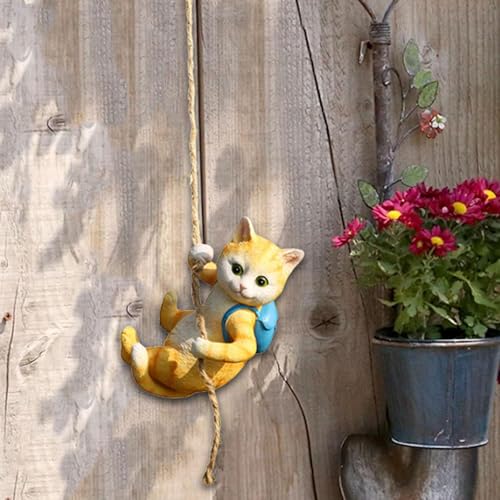 Statue de chat grimpant pour votre balcon ou terrasse - 6