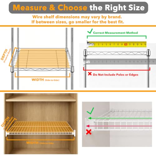 Image of SpaceAid Wire Shelf Covers for Pantry Rack, 30 inch W x 16 inch D, White 5pcs | PVC Wire Rack Cover for Pantry and Closet Shelving, Durable Shelves Liner for Kitchen, 0.31-inch Thick Waterproof