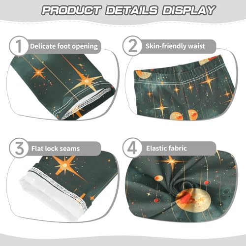 Watercolor Gradient Moon Girls Leggings Athletic Pants Tights Stretch Bottom3