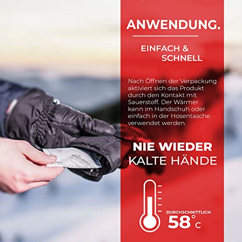 Thermopad hand warmer - the original: 30 Pairs of Heat Pads for 12 Hours of Heat; Instant Use Pocket Warmers; Extra Warm Heatpad - Ideal for Outdoor Activities and Gloves; Hand Heat Pad - Image 3