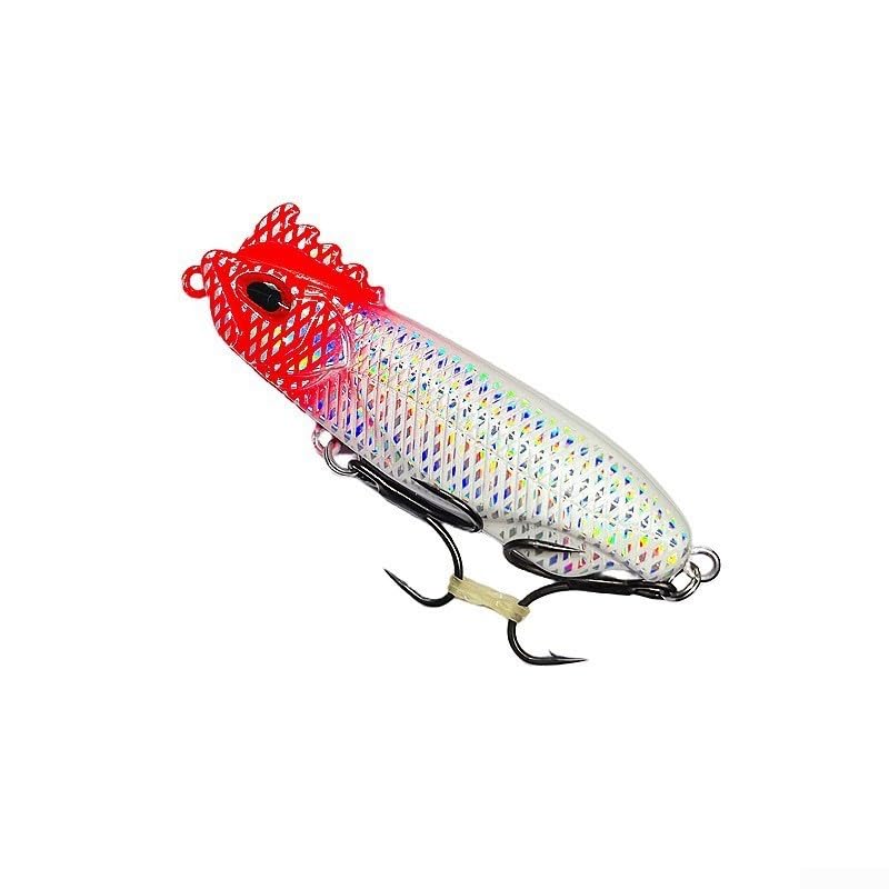 Señuelo de pesca para pesca de orilla, 11,5 g, para lubina (cabeza roja plateada)