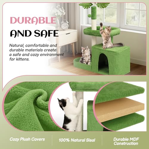 Árbol para Gatos VINGLI de 48.43 pulgadas de alto verde miniatura 3