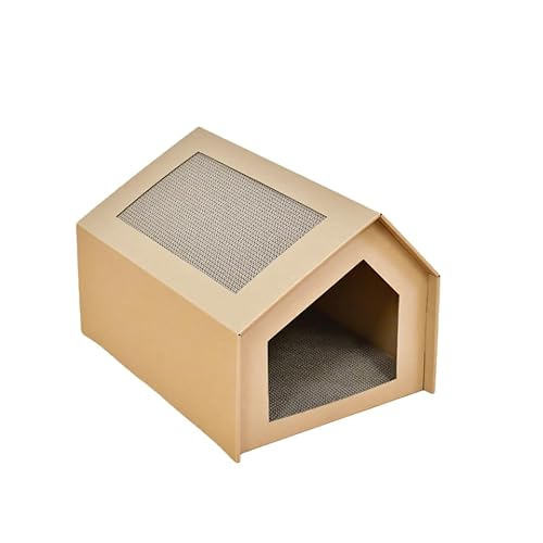 2025 【爪とぎ&ハウス一体型】 ストレス解消 通気性 猫 ベッド 兼用 段ボール 爪とぎ おもちゃ くつろぎ スペース 屋内 (L)
