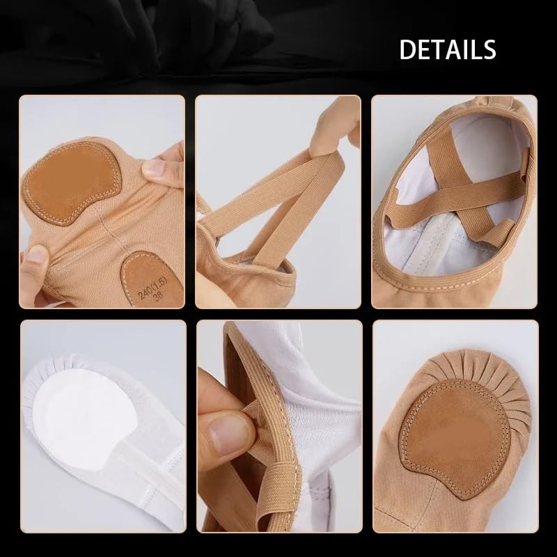 Scarpette da Danza Scarpe da Ballo Elasticizzate for Donne, Ragazze e Bambini, Scarpette da Ballo, Ballerine morbide Antiscivolo Classiche(A,31)