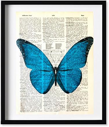 Dictionary Art Print - Teal Butterfly