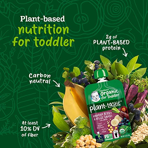 Gerber Organic Baby Food Pouches, Toddler, Plant-Tastic, Southwestern Fiesta Fruit & Veggie Bean Smash, 3.5 Ounce (Pack Of 12) #TOP1