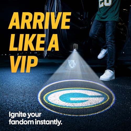 Image of LED Car Door Light - Officially Licensed NFL Wireless Projector - Show Your Team Pride - Battery Powered, Easy Install