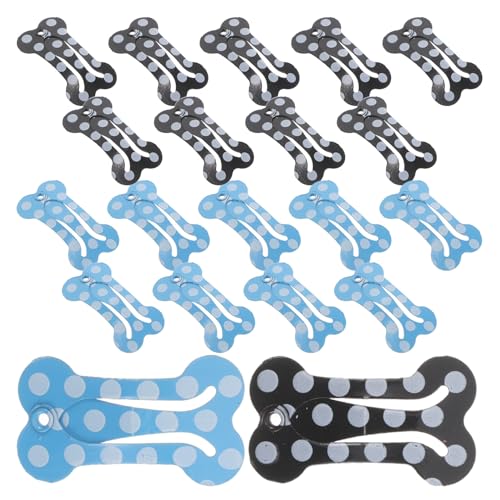 Toyvian Pinzas Pelo de Mascotas Forma de Hueso 2,5 Cm, 20 Piezas (10 Puntos Negros 10 Puntos Azul Claro), Accesorios para Perros y Gatos Pequeños, Ideales para Peinado y Cuidado Diario