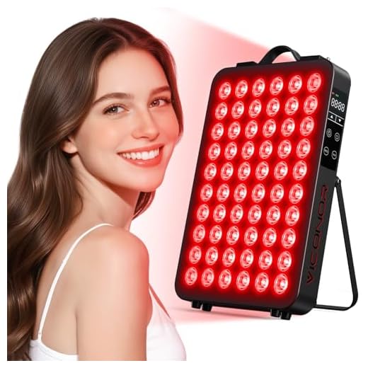 Red Light Therapy for Body, 660nm 850nm Near Infrared Light Therapy Panel, 60 Dual Chip LED Device with 300W of Power, Ideal for Body, Face, Improve Sleep, Skin Health, Includes Hanging Kit & Handle