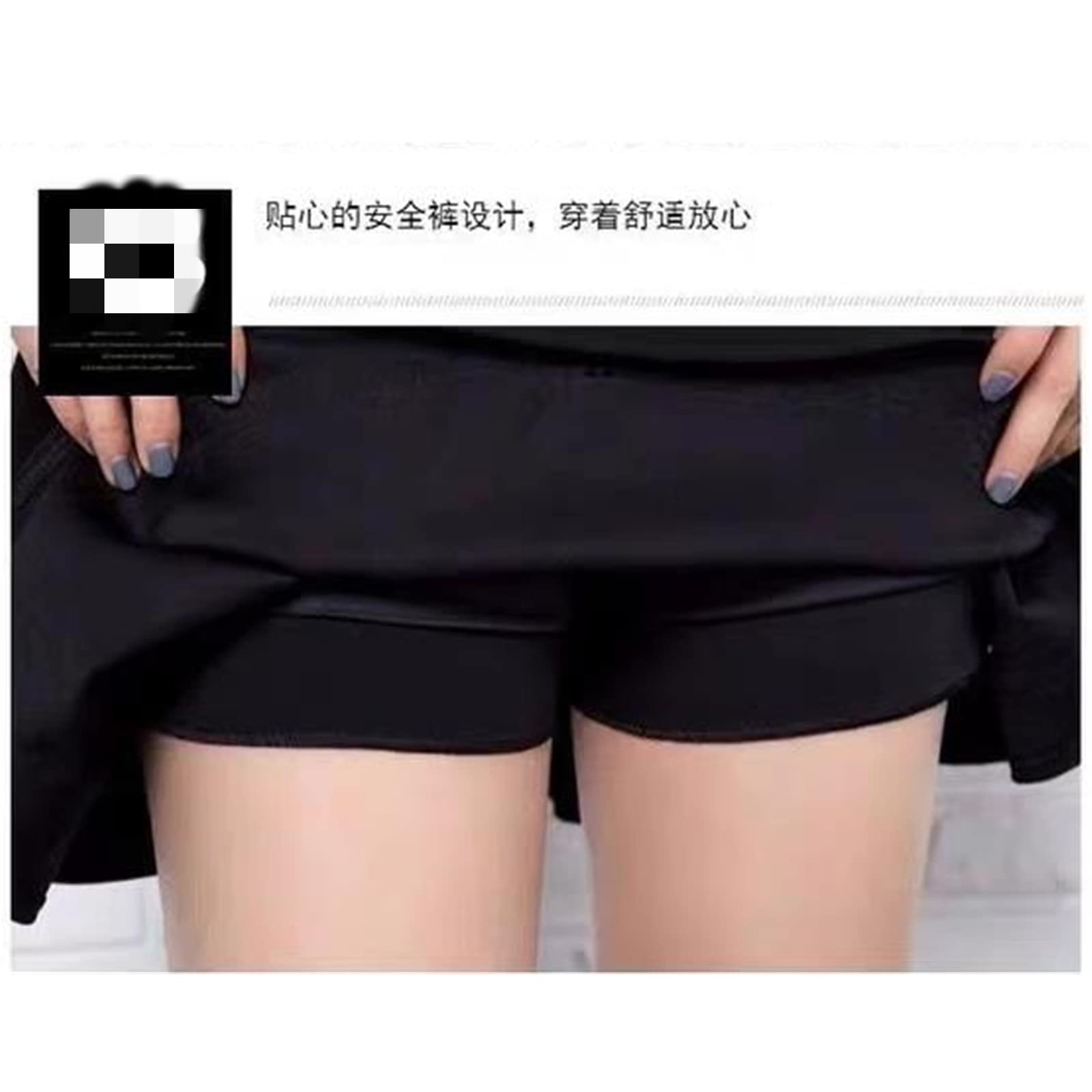 Falda de tenis para mujer, falda plisada de cintura alta, para mujer y niña, uniforme escolar, Negro, 48