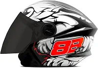 CAPACETE ABERTO PRO TORK NEW LIBERTY 3 GP 88 BRILHANTE PRETO TAM. 58 VIS. FUMÊ