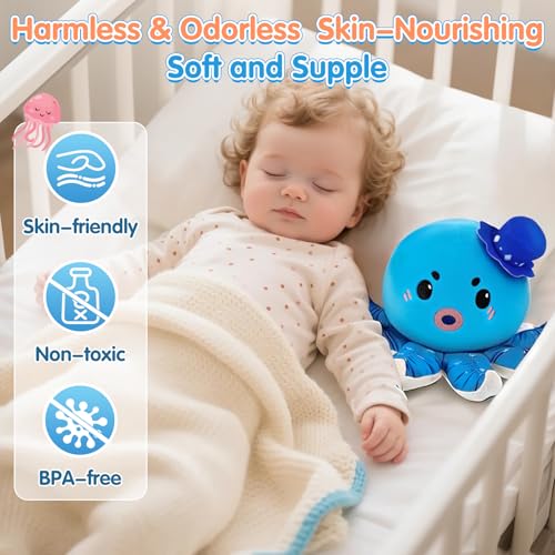 Image of SAIMAND Musical Crawling Octopus Plush Toy, Soft Sensory Gift | 40 Songs & Voice Recording, USB Rechargeable, Interactive Tummy Time Toy, Sensory Stimulation, Early Learning Play