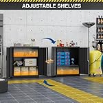 Metal Storage Cabinet-36” Tall Steel File Cabinets with Lockable Doors and Adjustable Shelves-Black Steel Storage Cabinet for Home, School, Office, Garage - Image 5