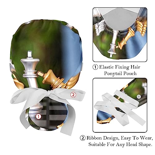 Berret Bouffant Ajustable Calot Travail Mixte Imprimé Échecs