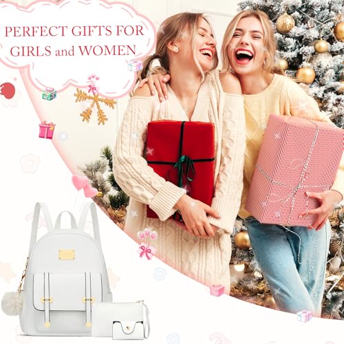 Image of KKXIU 3pcs Fashion Small Synthetic Leather Backpack Purse Cute Mini Bookbag for Women and Girls