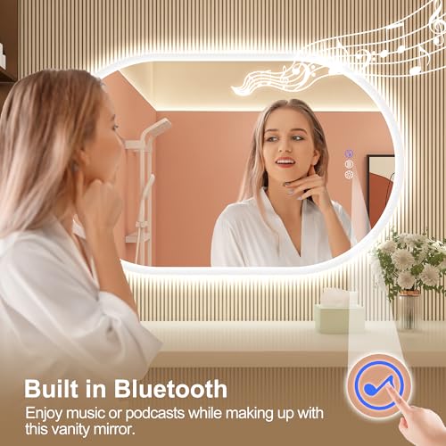 24x36-LED-Bathroom-Mirror-with-Lights-Wall-Mounted-with-Bluetooth-Speaker-Anti-Fog-3-Color-Temperature-Dimmable-Brightness-IP65-Waterproof-Tempered-Glass-Frontlit-Backlit-Oval