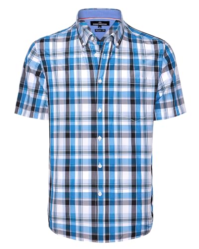 Image of Alimens & Gentle Plaid Mens Short Sleeve Button Down Shirts with Pocket