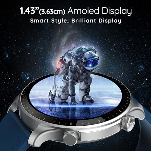Image of Pebble Cosmos Luxe 3 | 1.43 inch Amoled Display | BT Calling Smart Watch for Men | Health Suite | Multiple Watch Faces