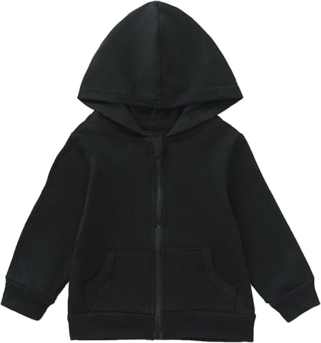 ROMPERINBOX Sudadera con capucha para bebé y niña, con cremallera completa, ligera, delgada, abrigo, sudaderas de 0 a 24 meses
