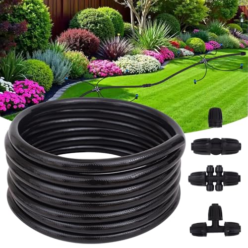 Inntop 40FT 1/2 Inch Drip Irrigation Tubing Extension Hose 1/2 Main Line Watering Tube for Expanding Garden Irrigation Systems with 4pcs Quick Connector (No Drip Emitters No 1/4 Tubing