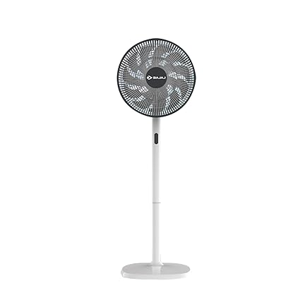 Bajaj Dominus 18 350 mm Pedestal Fan, BLDC Motor with Remote 18 Blades Fan, Grey+ Black,Regular,