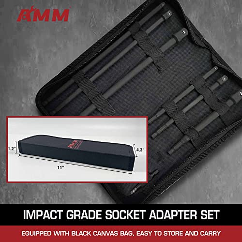 Image of AMM 9PCS Impact Socket Adapter Set, 1 /4 inch 3 /8 inch 1 /2 inch Drive for Power Drill