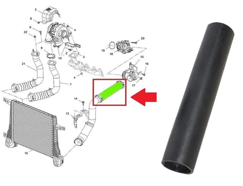 Intercooler Turbo Hose Pipe For Vauxhall Antara & Chevrolet Captiva 2.2 CDTI - Black, 2-Year Warranty 8 thumbnail image