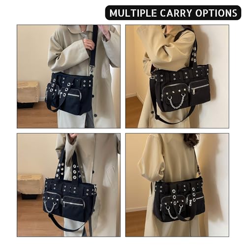 Canvas Grunge Gothic Crossbody Bag, Y2K Punk Messenger Bag for Women4