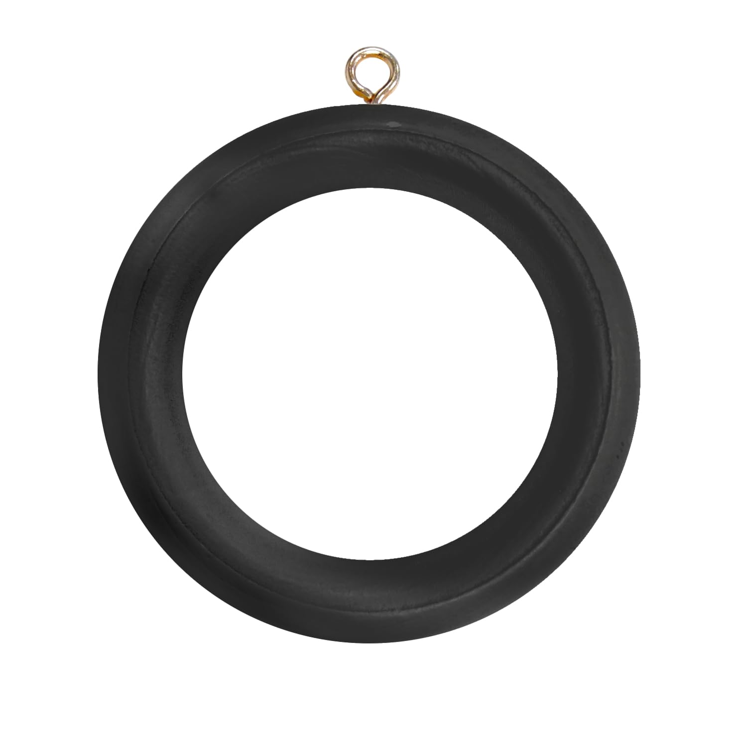 Merriway BH03292 (24 Pcs) Wooden Curtain Drapery Pole Rod Rings with Screw Eye, Inner Diameter 45mm (1.3/4 Inch) Outer Diameter 70mm (2.3/4 Inch) Black - Pack of 24 Pieces
