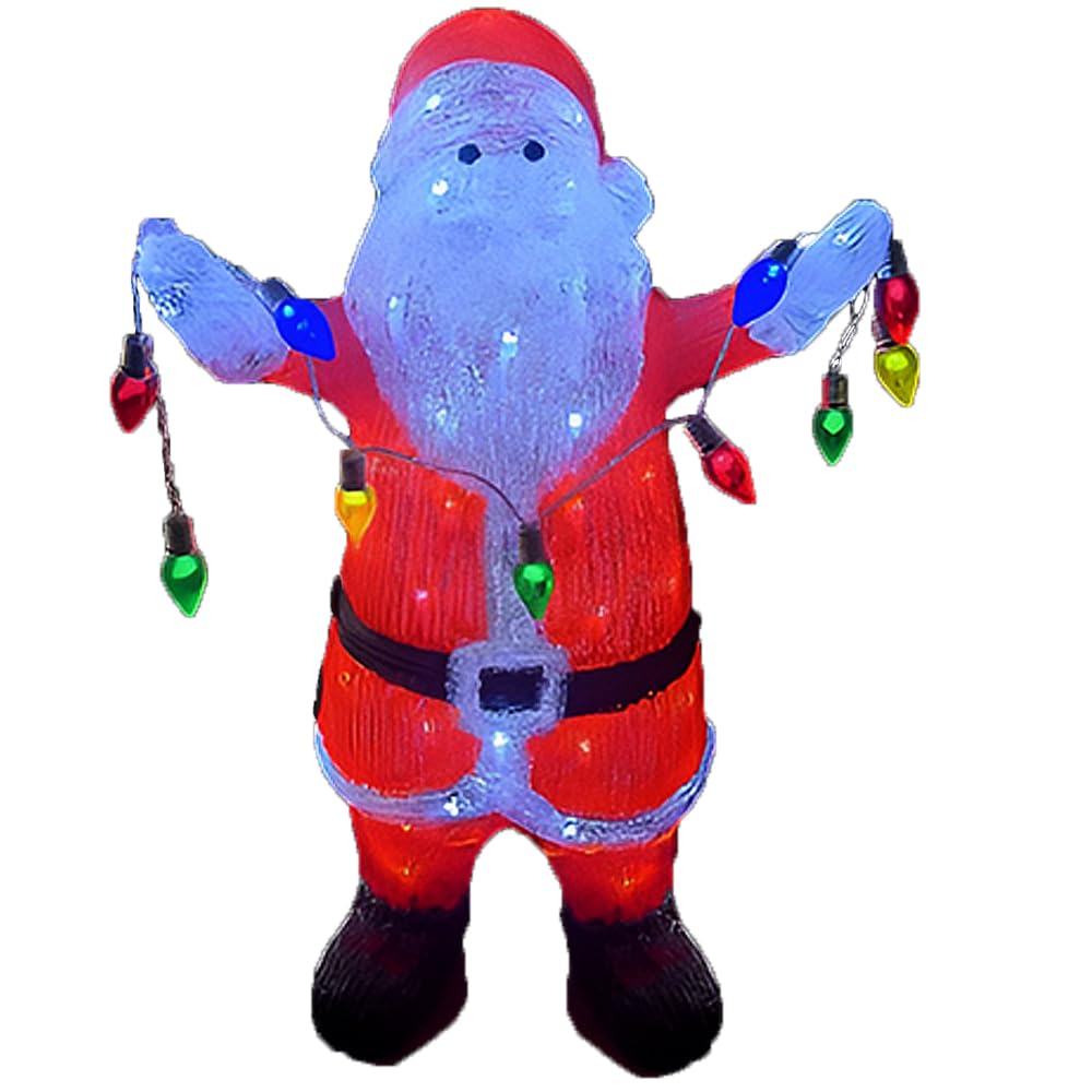 Babbo Natale rosso H 60 luminoso Illuminato con 80 luci led per Interno Esterno Decorazione Natalizia casa giardino eventi