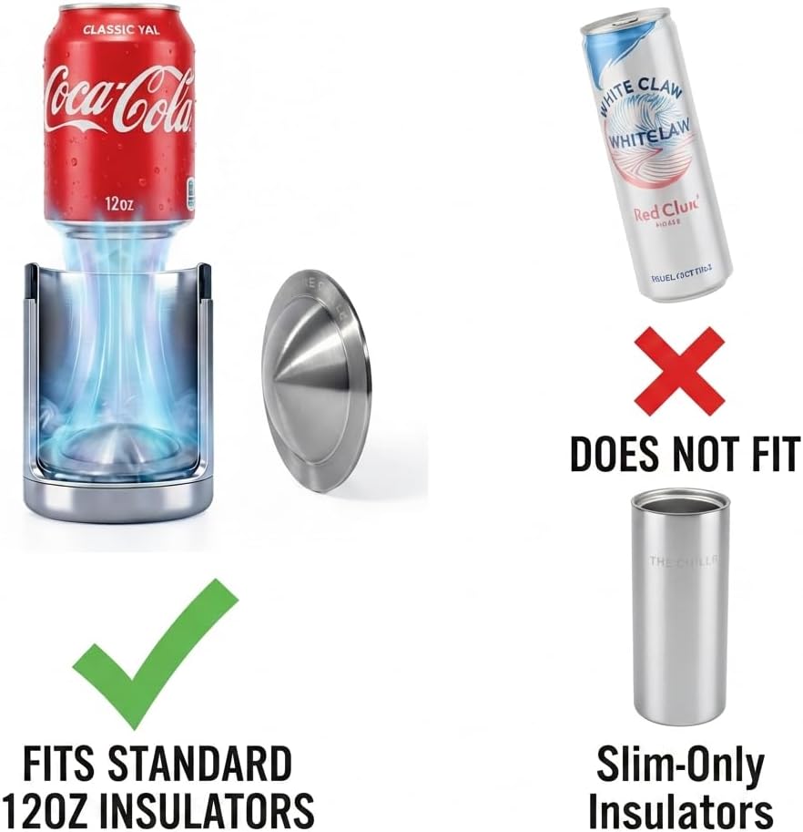 Ice Pack Can Cooler Insert 4 Pack for 12 oz and 16 oz Stainless Steel Koozie Ice Pack Fits Yeti, BrüMate, Frost Buddy Universal Can Holder Enhancer Reusable Freezer Chiller for Drinks Beer Soda