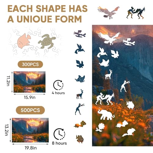 Reouinty Wooden Puzzle for Adult 500 Piece, Valley View Landscape Puzzle | Jigsaw Puzzle Home Decor miniatura 2