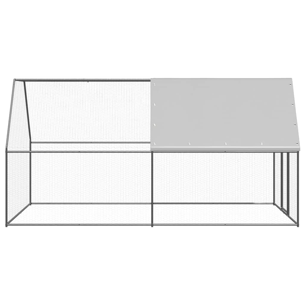 Jaula para pollos de acero galvanizado, 2 x 4 x 2 m, gran recinto exterior para pollos, patos y aves de corral, recinto estable para animales pequeños con techo y puerta con cerradura
