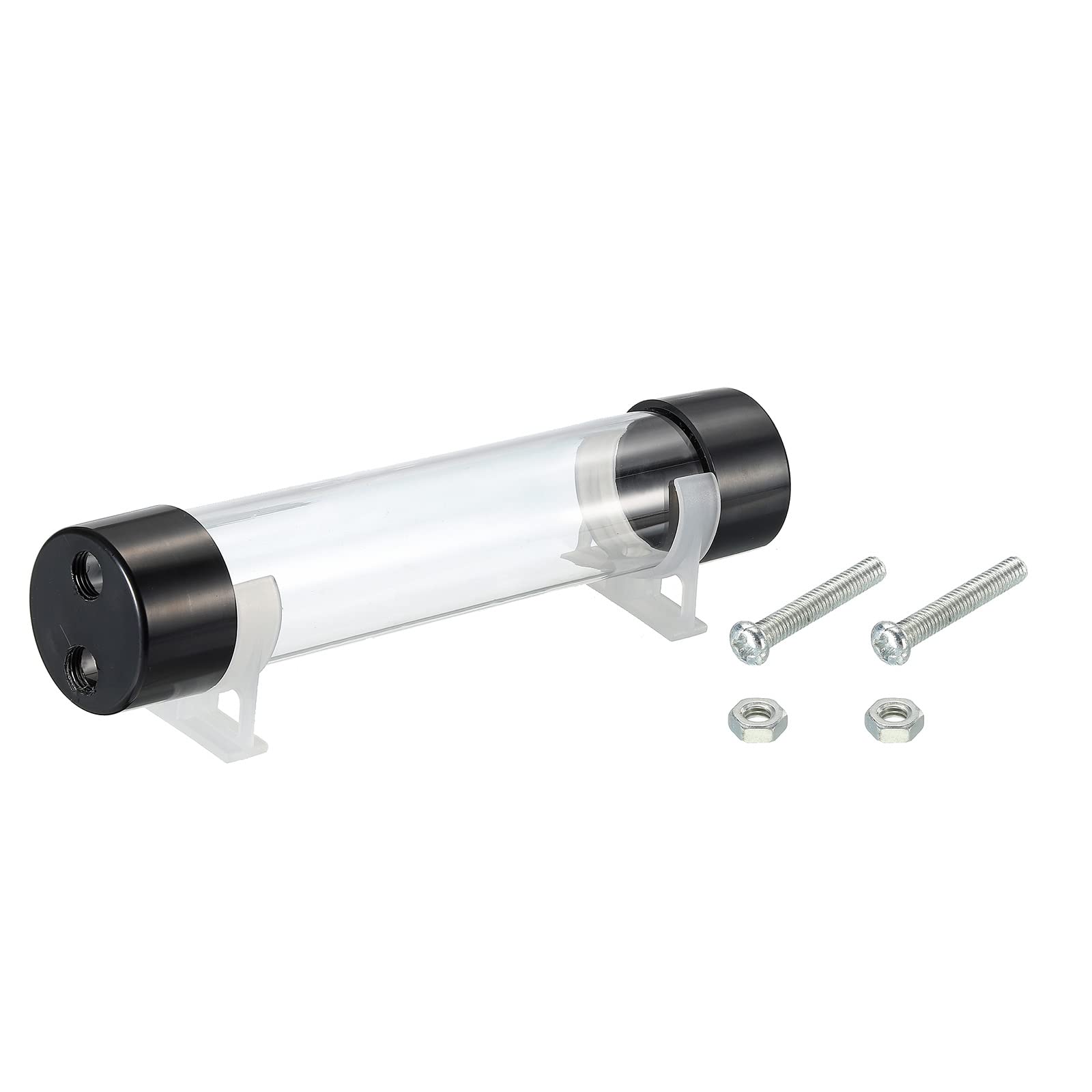 sourcing map Cylindrical Water Cooling Tank G1/4" Dia 50mm Length 240mm Clear for PC Water Cooling System Reservoir with Acrylic and POM