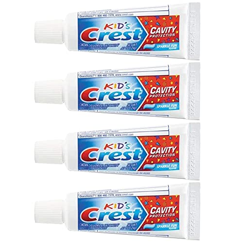 Crest Kids Cavity Protection Toothpaste Sparkle Fun Travel Size 0.85 oz (24g)- Pack of 4