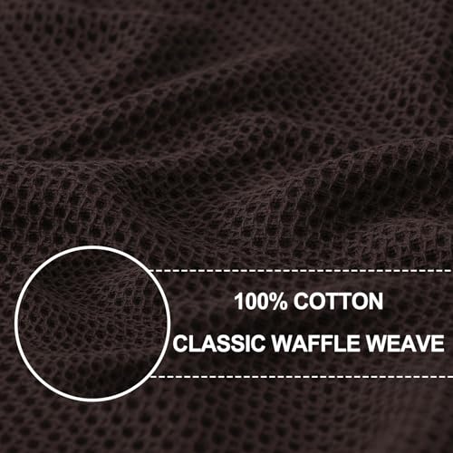 Image of Homaxy 100% Cotton Waffle Weave Kitchen Dish Cloths, Ultra Soft Absorbent Quick Drying Dish Towels, 12 x 12 Inches, 6-Pack, Dark Brown
