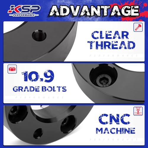 Image of KSP 3 Inch Ram 1500 Leveling Kits, Fits 2009-2026 Ram 1500 4WD 4x4, 3 inch Forged Front Strut Spacers Raise 3in, 2005-2011 Dakota 2WD 4WD, 2006-2009 Raider 2WD 4WD, Aluminum Suspension Lift Kits