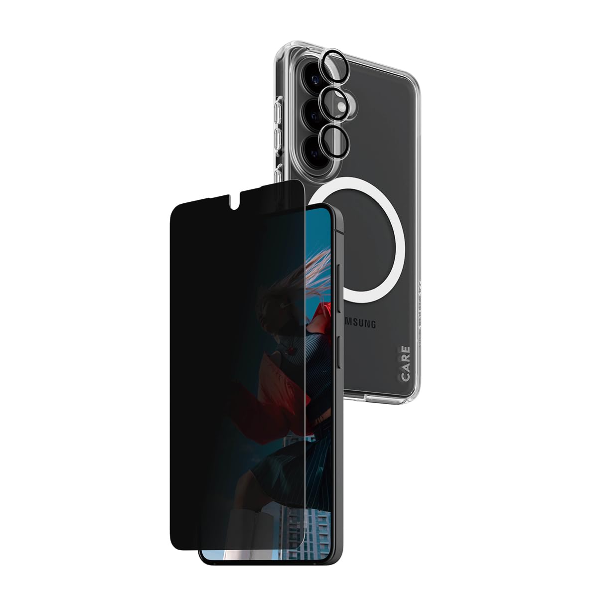 PanzerGlass CARE by PanzerGlass Privacy - Juego 3 en 1 para Samsung Galaxy S26