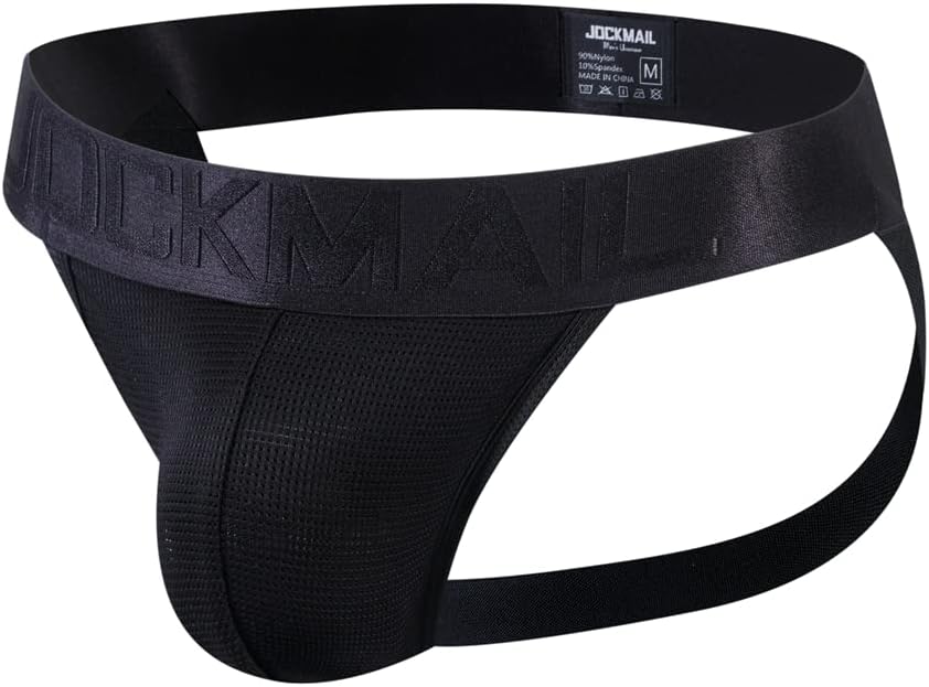 JOCKMAIL Mens Jock strap Underwear Athletic Supporter Performance Jockstrap Elastic 2 Pack - Image 5
