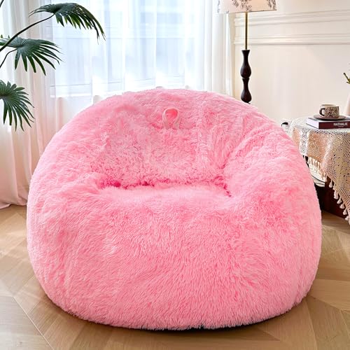 XeGe Housse de pouf géant 1,5 m, fausse fourrure ultra...