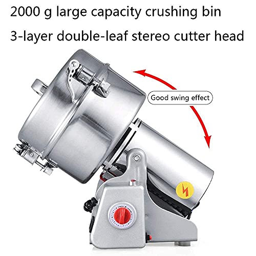 LWHDPW Vollautomatische Kaffeemühle 2000 G elektrische Getreidemühle Schwing-Typ Pulverisator Mahlmaschine kommerzielle… – Bild 6
