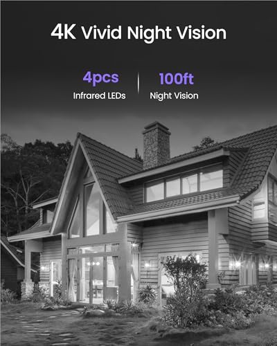 Image of 16CH PoE Security Camera System 4K & 8MP H.265+ NVR with 4TB HDD 8pcs Cams | 16 Channel NVR Security Camera System, Person /Vehicle /Pet Detection, 4K UHD Vision, IP66 Waterproof, 24 /7 Recording
