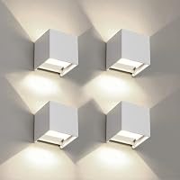 FUPE 4 Pezzi Applique da Parete Esterno/Interno LED Cubo Lampada da Parete Moderne