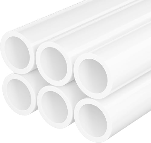 6 Pack 1 Inch PVC Pipe, 17in Precut SCH40, Garden